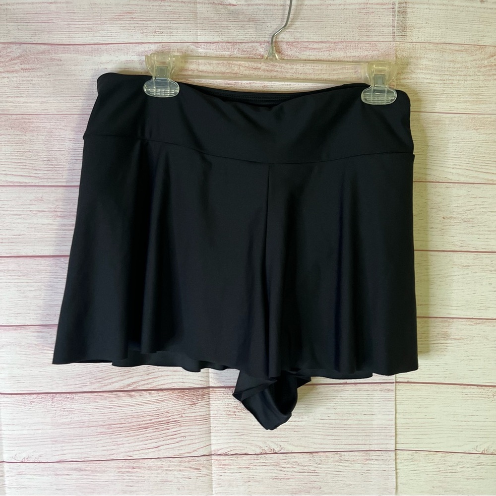 TIME & TRU‎ Black Flowy Swim Shorts Size XL (16-18)